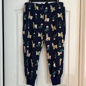 *Old Navy* Blue Flannel Cactus & Llama Pants Size M